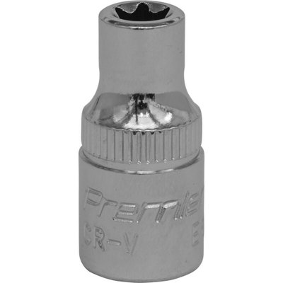 B&Q Premium E6 Trx Star Socket Bit - 1/4" Drive With Knurled Grip