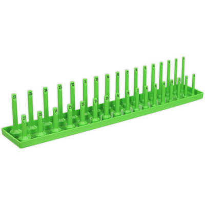 515mm Green 1/2 Inch Square Drive Socket Holder With 34 Bit Capacity