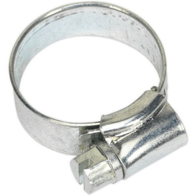 30 Pack Zinc Plated Hose Clip16 To 22mm DiameterExternal Pressed Threads from B&Q