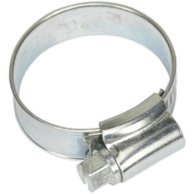 30 Pack Zinc Plated Hose Clip22 To 32mm DiameterExternal Pressed Threads from B&Q