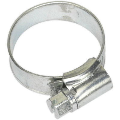 B&Q 30 Pack Zinc Plated Hose Clip - 19 To 29Mm Diameter - External Pressed Threads