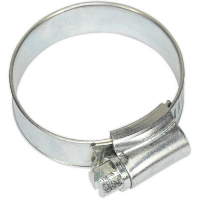 30 Pack Zinc Plated Hose Clip25 To 38mm DiameterExternal Pressed Threads from B&Q