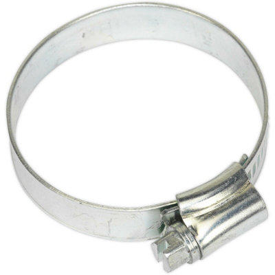 30 Pack Zinc Plated Hose Clip38 To 57mm DiameterExternal Pressed Threads from B&Q