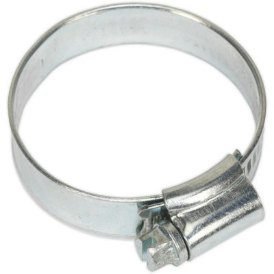 30 Pack Zinc Plated Hose Clip32 To 44mm DiameterExternal Pressed Threads