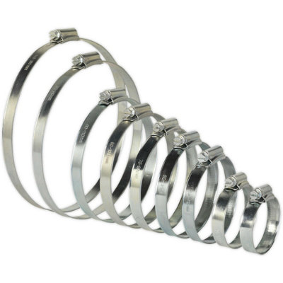 B&Q 26 Pc Zinc Plated Hose Clip Assortment - 44 To 160Mm - External Pressed Threads