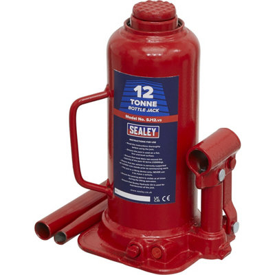  - High-Performance 12 Tonne Bottle Jack With Welded Base And Reservoir457mm Lift Height