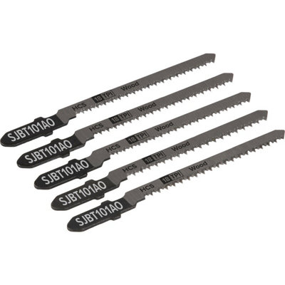 B&Q 5 Pack 83Mm Hardwood Jigsaw Blades Set - Precision 18 Tpi For Clean Cuts