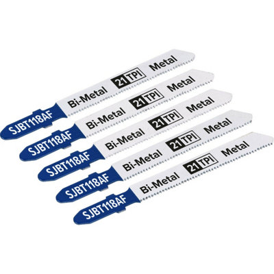 5-Pack 75mm Bi-Metal Jigsaw Blade Set With Milled And Wavy Teeth For Precision Cutting from B&Q