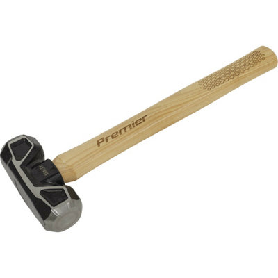 4Lb Short Handle Sledge HammerHickory Wooden ShaftDrop Forged Carbon Steel from B&Q