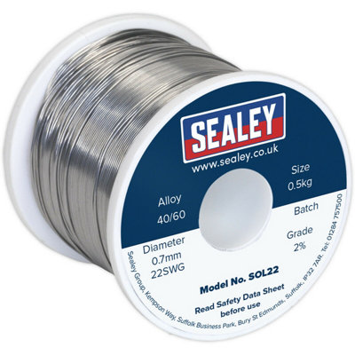 0.5Kg Premium Quick Flow Solder Wire Drum0.7mm 22Swg Tin/lead Alloy For Professional Use from B&Q