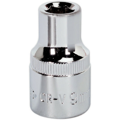 High-Quality 9mm Forged Steel Drive SocketDurable 1/2 Inch Square Drive Tool