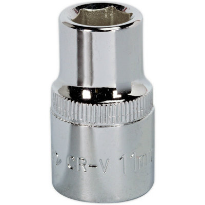 Premium 11mm Forged Steel Drive Socket1/2" Square Drive With Polished Chrome Finish