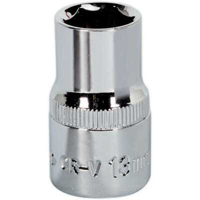 Premium 13mm Forged Steel Drive Socket With Polished Chrome Finish