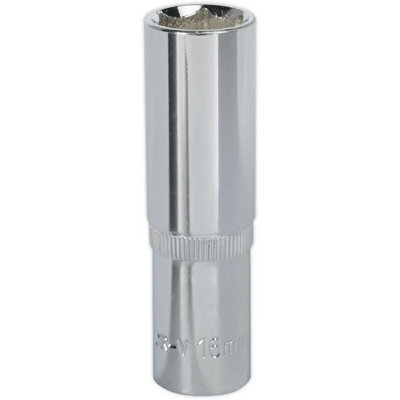 16mm Forged Steel Deep Drive Socket1/2" Square Drive With Polished Chrome Finish