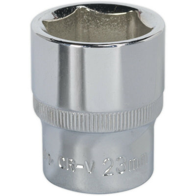 High-Quality 23mm Forged Steel Drive Socket With Polished Chrome Finish