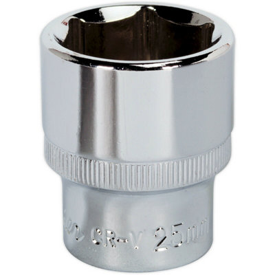 25mm Polished Chrome Vanadium Drive SocketDurable Forged Steel 1/2" Square Drive Tool