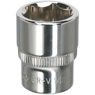 High-Quality 14mm Forged Steel Drive Socket With Polished Chrome Finish from B&Q