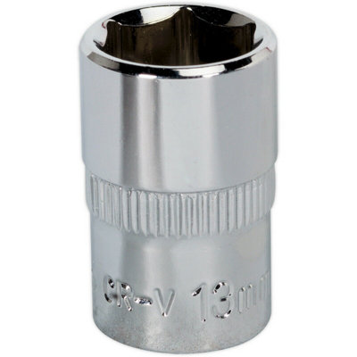 Premium 13mm Forged Steel Drive Socket With Polished Chrome Finish