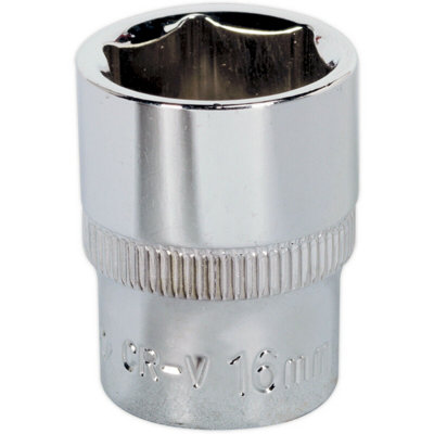 16mm Chrome Vanadium Forged Steel Drive Socket With 3/8 Inch Square Drive