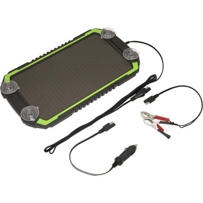 12V / 2.4W Solar Power PanelTrickle Battery ChargerCar Campervan Travel from B&Q