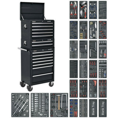 Comprehensive 14 Drawer Tool Chest Bundle With 1179 PiecesBlack Storage Solution from B&Q