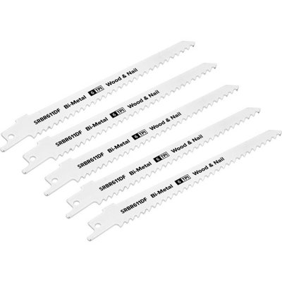 5-Pack 150mm Bi-Metal Reciprocating Saw Blades For Efficient Cutting from B&Q