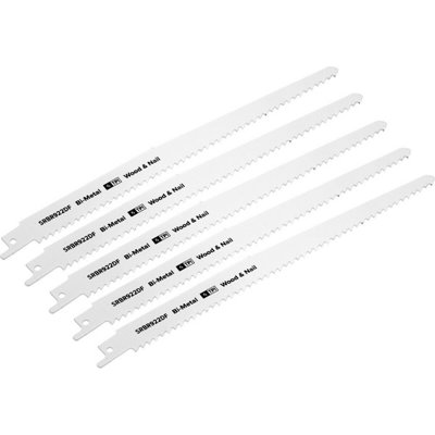 Premium 5 Pack 230mm Bi-Metal Reciprocating Saw Blades For Wood And Nails from B&Q