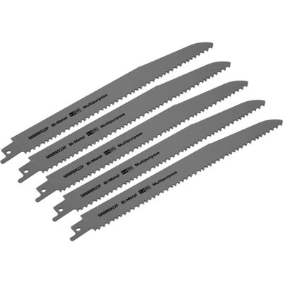 5-Pack 230mm Bi-Metal Reciprocating Saw Blades For Heavy-Duty Cutting from B&Q