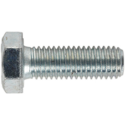 B&Q 25 Pack M12 X 35Mm Ht Setscrews - Grade 8.8 Zinc Coated Fully Threaded Bolts