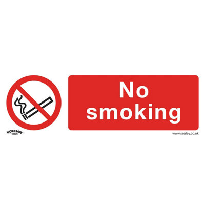 1X No Smoking Health And Safety SignDurable Rigid Plastic Warning Plate 300X100mm from B&Q