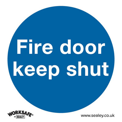 10 Pack Of Self-Adhesive Fire Door Keep Shut Safety Signs 80X80mm from B&Q