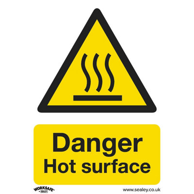 1X Rigid Plastic Danger Hot Surface Safety Sign75mm X 100mm Warning from B&Q