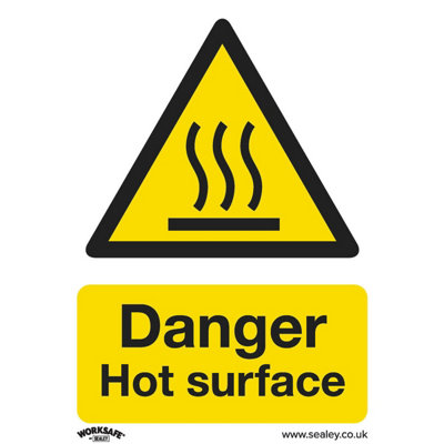 10-Pack Danger Hot Surface Safety SignsRigid Plastic Warning 75X100mm from B&Q