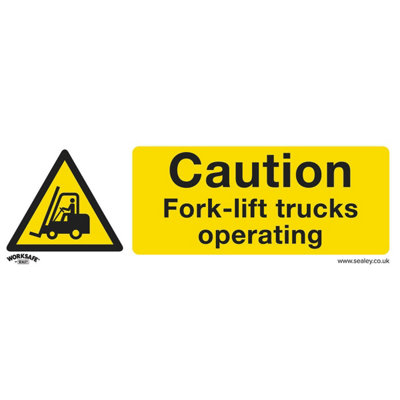 10-Pack Caution Forklift Trucks Safety SignsDurable Rigid Plastic 300X100mm from B&Q