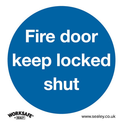 Durable Fire Door Keep Locked Safety SignRigid Plastic 80mm X 80mm from B&Q