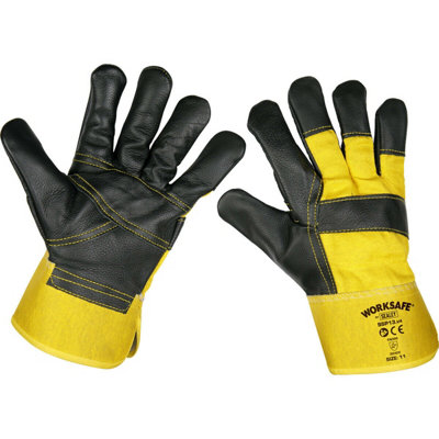  - Pair General Purpose Riggers GlovesStrong StitchingHide Palm Protection
