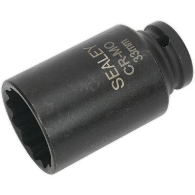 33mm Bi-Hex Deep Impact SocketDurable 1/2 Inch Drive Chromoly Tool from B&Q