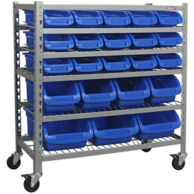 22 Tray Mobile Parts Picking Trolley For Garage And Warehouse Storage Solutions from B&Q