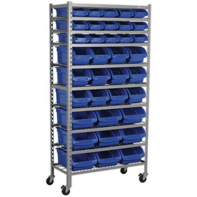 36 Tray Mobile Parts Picking Trolley For Garage And Warehouse Storage from B&Q