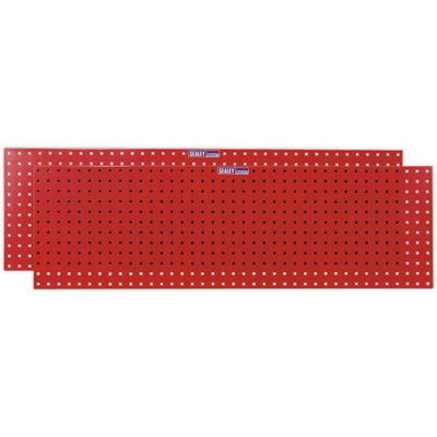  - 2 Pack Of 1500 X 500mm Red Wall Mounted Tool Storage Panels For Garage Organization