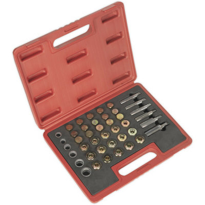 - Comprehensive Oil Drain Plug Thread Repair Kit With Storage Case