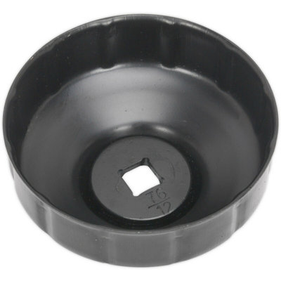 B&Q 76Mm Oil Filter Cap Wrench - 12 Flutes - 3/8" Sq Drive - Low Profile Design