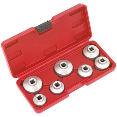  - 7 Piece Low Profile Oil Filter Cap Wrench Set With Storage Case