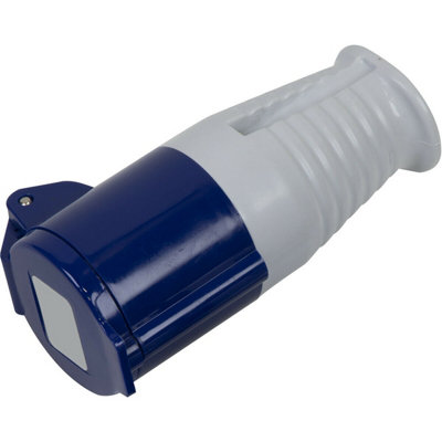 230V Blue Plug SocketSuitable For 2P+E 16A ConnectorsIp44 Rated Site Plug from B&Q