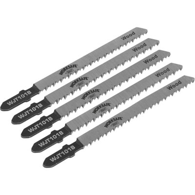 5-Pack 75mm Chrome Vanadium Jigsaw Blades For Wood And Plastic Cutting10 Tpi from B&Q