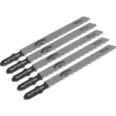 5 Pack 75mm Chrome Vanadium Steel Jigsaw Blade10 TpiReverse TeethWood from B&Q
