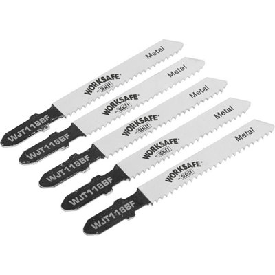 B&Q 5 Pack 55Mm Bi-Metal Jigsaw Blade - 12 Tpi - Wavy Set Teeth - Metal Saw Blade