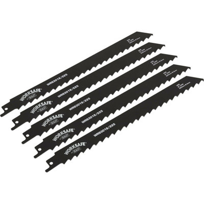 High-Quality 5 Pack 225mm Reciprocating Saw Blades For Wood Cutting from B&Q
