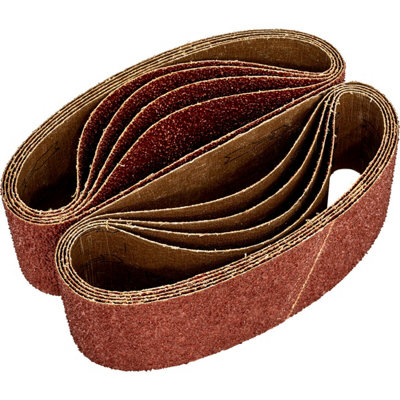 Premium 10 Pack Sanding Belts75mm X 533mm40 Grit Aluminium Oxide from B&Q