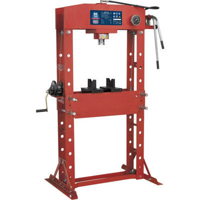 B&Q 50 Tonne Floor Type Hydraulic Press - 2 Speed Pump Unit - Sliding Ram Assembly